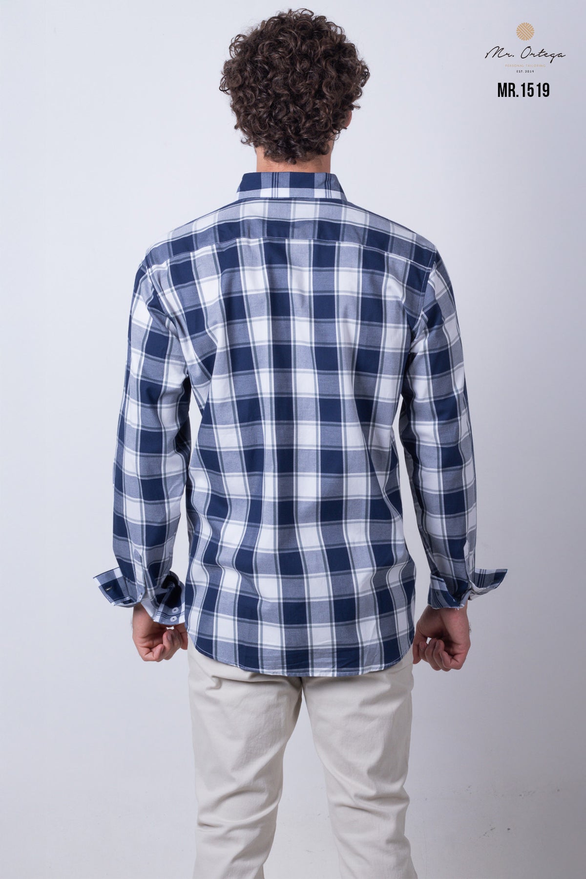 CAMISA CUADROS AZUL, BLANCO Y VERDE MANGA LARGA