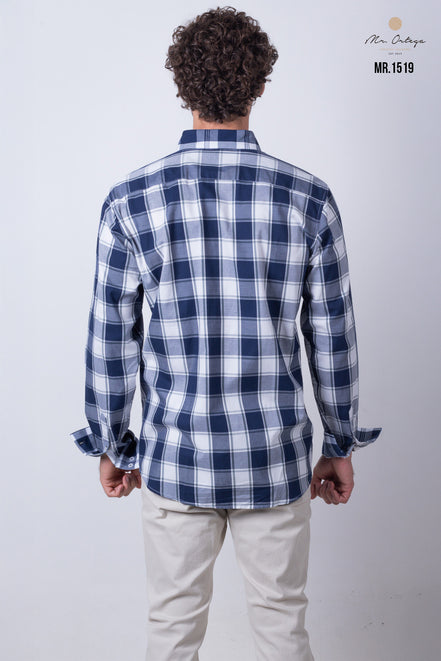 CAMISA CUADROS AZUL, BLANCO Y VERDE