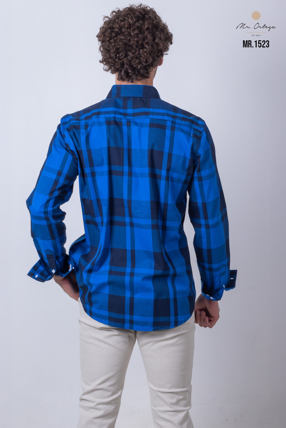 CAMISA CUADROS MARINO Y AZUL REY MANGA LARGA