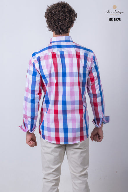 CAMISA CUADROS ROSA, ROJO, BLANCO Y AZUL