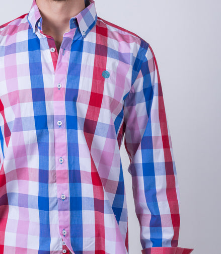 CAMISA CUADROS ROSA, ROJO, BLANCO Y AZUL