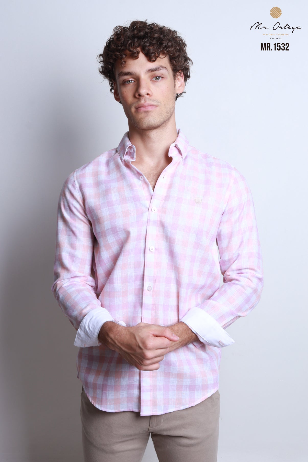 CAMISA CUADROS ROSA, CORAL Y BLANCO