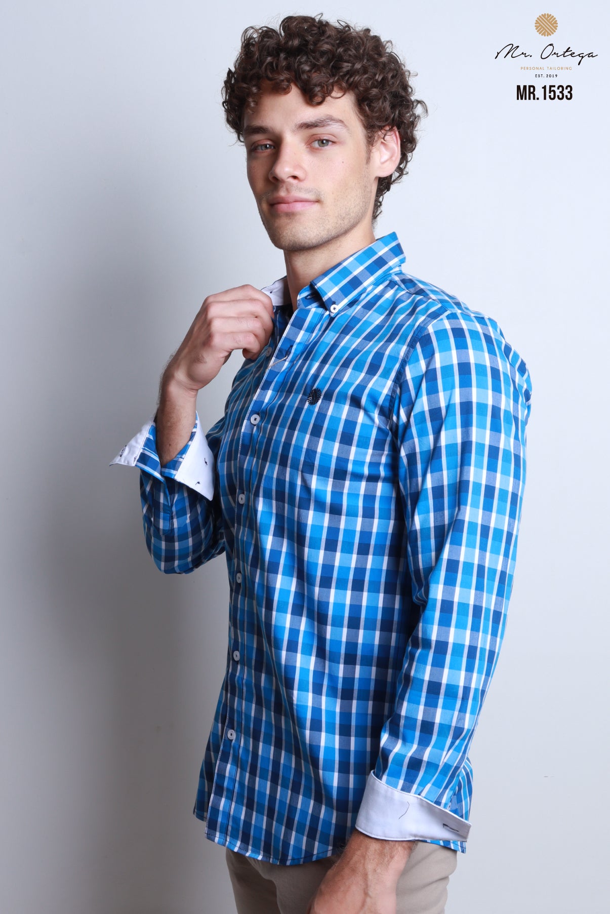 CAMISAS CUADROS OXFORD BLANCO, CUADROS AZUL REY, MARINO Y BLANCO MANGA LARGA