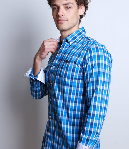 CAMISAS CUADROS AZUL Y BLANCO