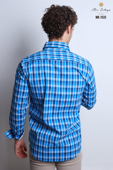 CAMISAS CUADROS AZUL Y BLANCO