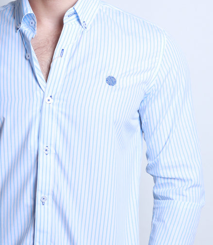 CAMISA RAYAS AZUL CLARO Y BLANCO