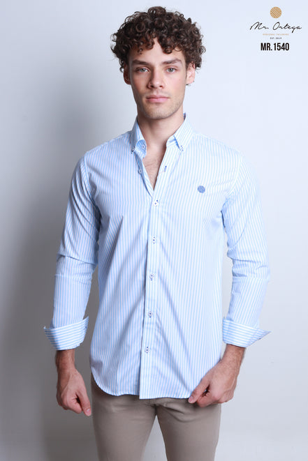 CAMISA RAYAS AZUL CLARO Y BLANCO