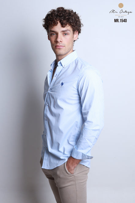 CAMISA RAYAS AZUL CLARO Y BLANCO