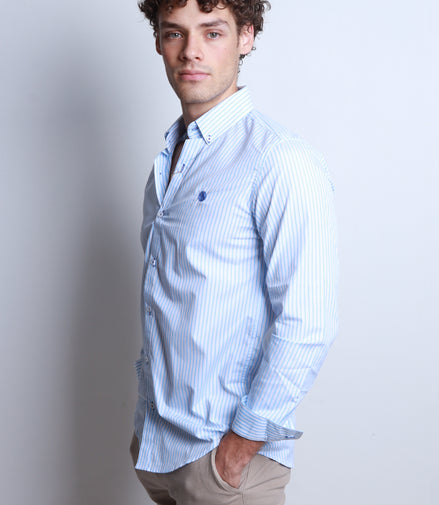 CAMISA RAYAS AZUL CLARO Y BLANCO