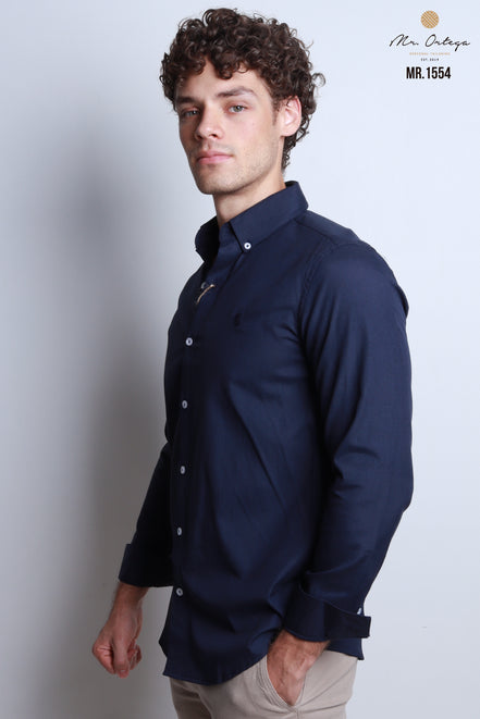 CAMISA LISA AZUL MARINO