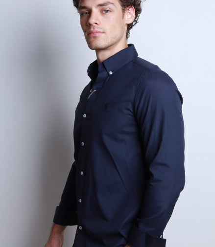 CAMISA LISA AZUL MARINO