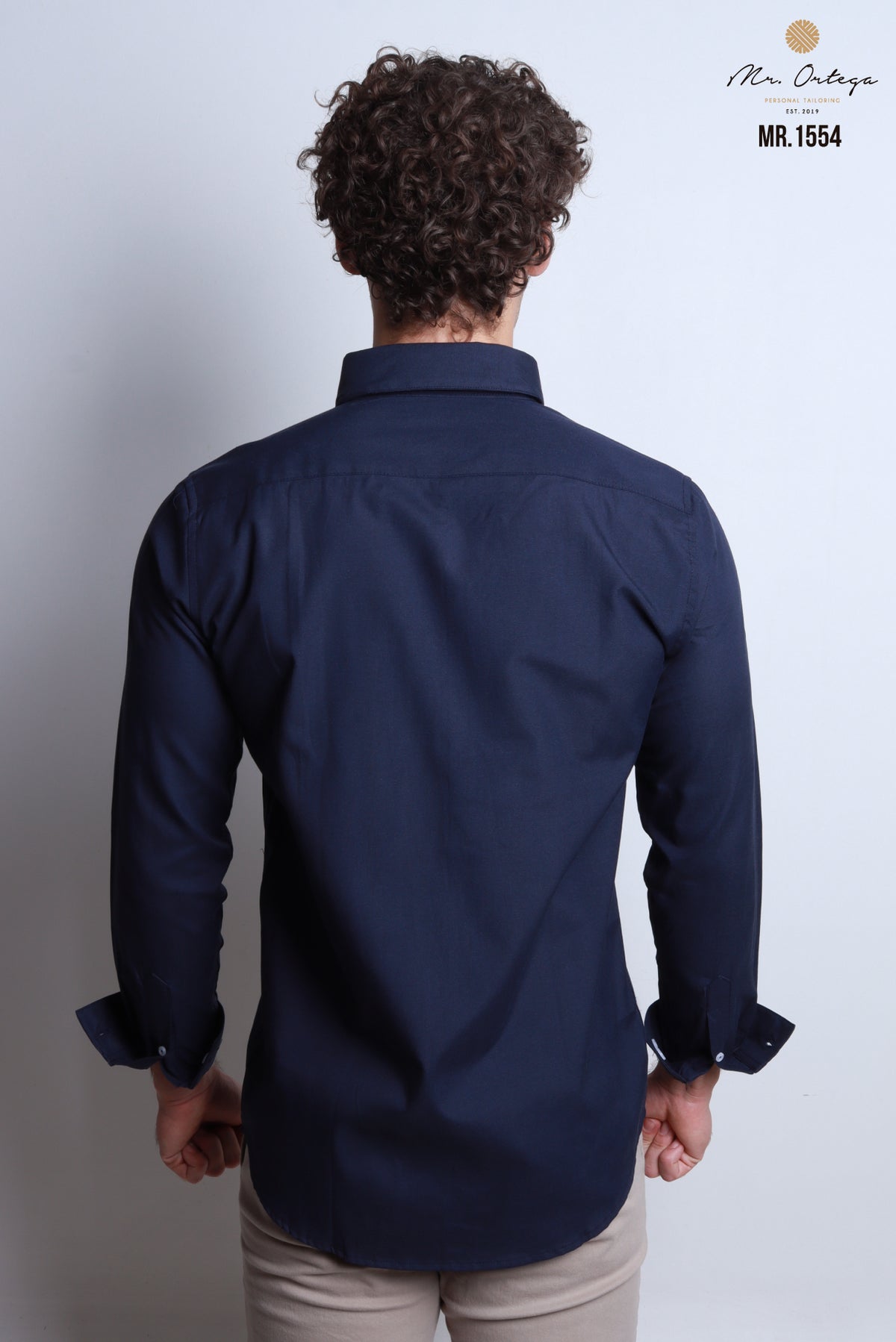 CAMISA LISO AZUL MARINO MANGA LARGA