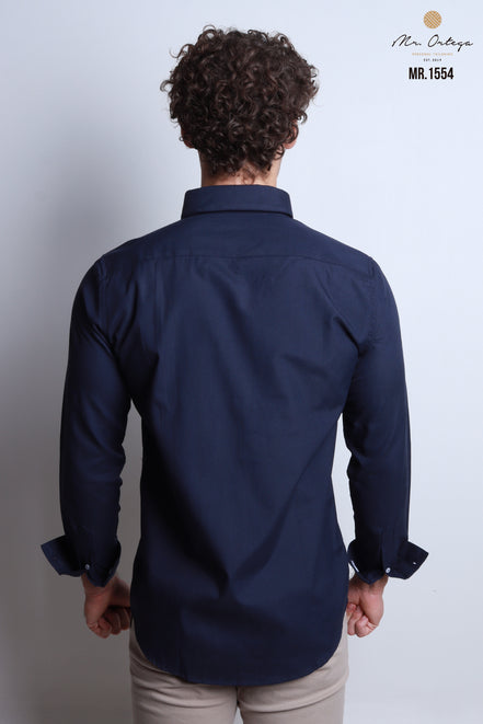 CAMISA LISA AZUL MARINO