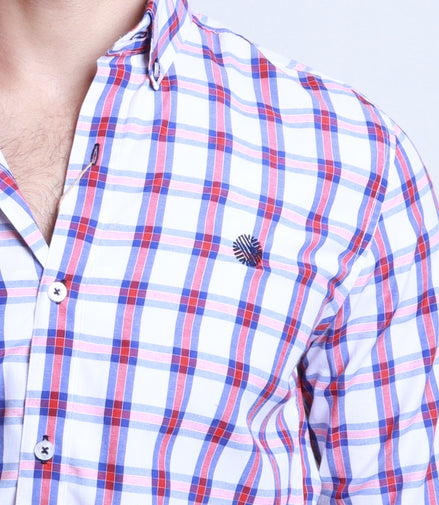 CAMISA CUADROS BLANCO, ROJO Y AZUL