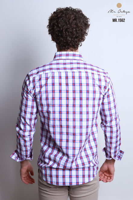 CAMISA CUADROS BLANCO, ROJO Y AZUL