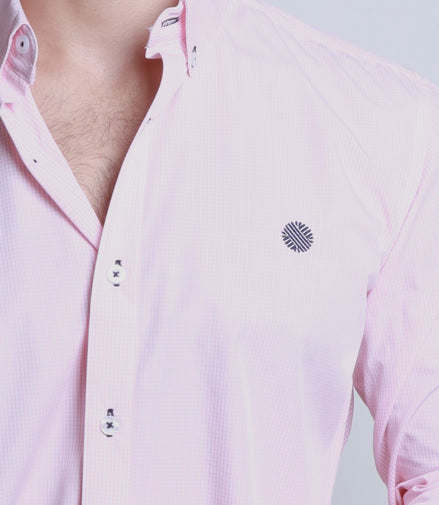 CAMISA CUADROS ROSA Y BLANCO