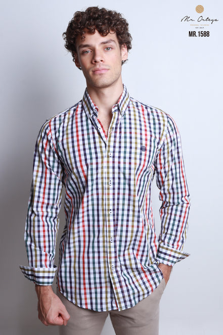 CAMISA CUADROS ROJO, AZUL, VERDE, BLANCO