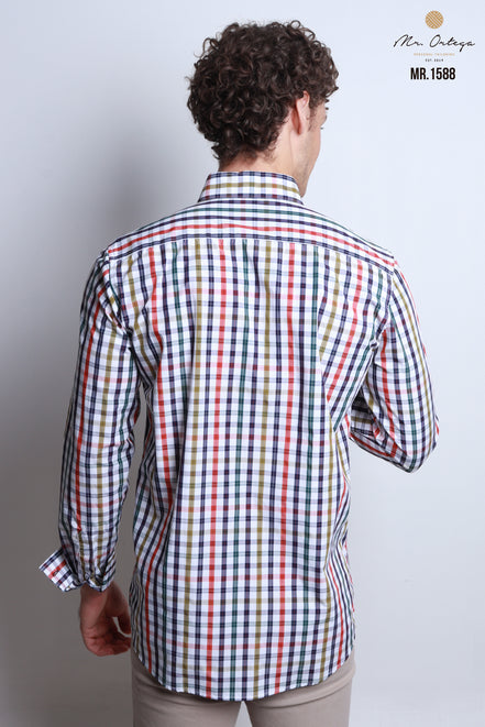 CAMISA CUADROS ROJO, AZUL, VERDE, BLANCO