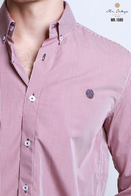 CAMISA CUADROS TINTO Y BLANCO