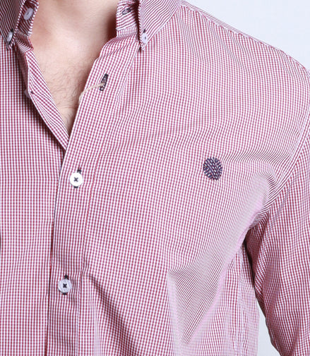 CAMISA CUADROS TINTO Y BLANCO