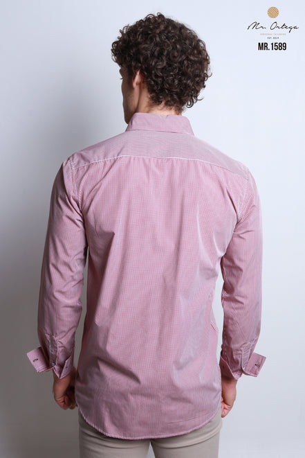 CAMISA CUADROS TINTO Y BLANCO