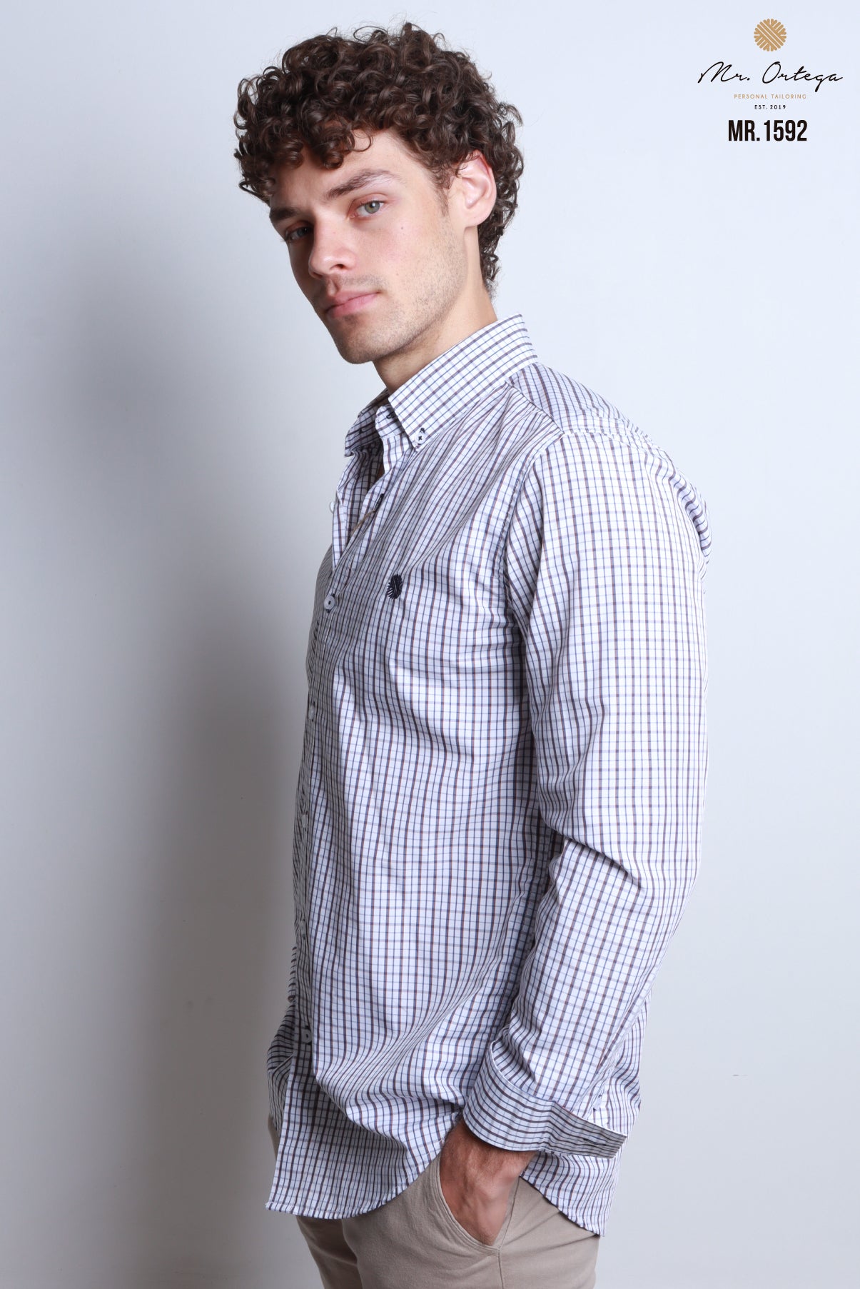 CAMISAS CUADROS BLANCO, CAFE Y AZUL