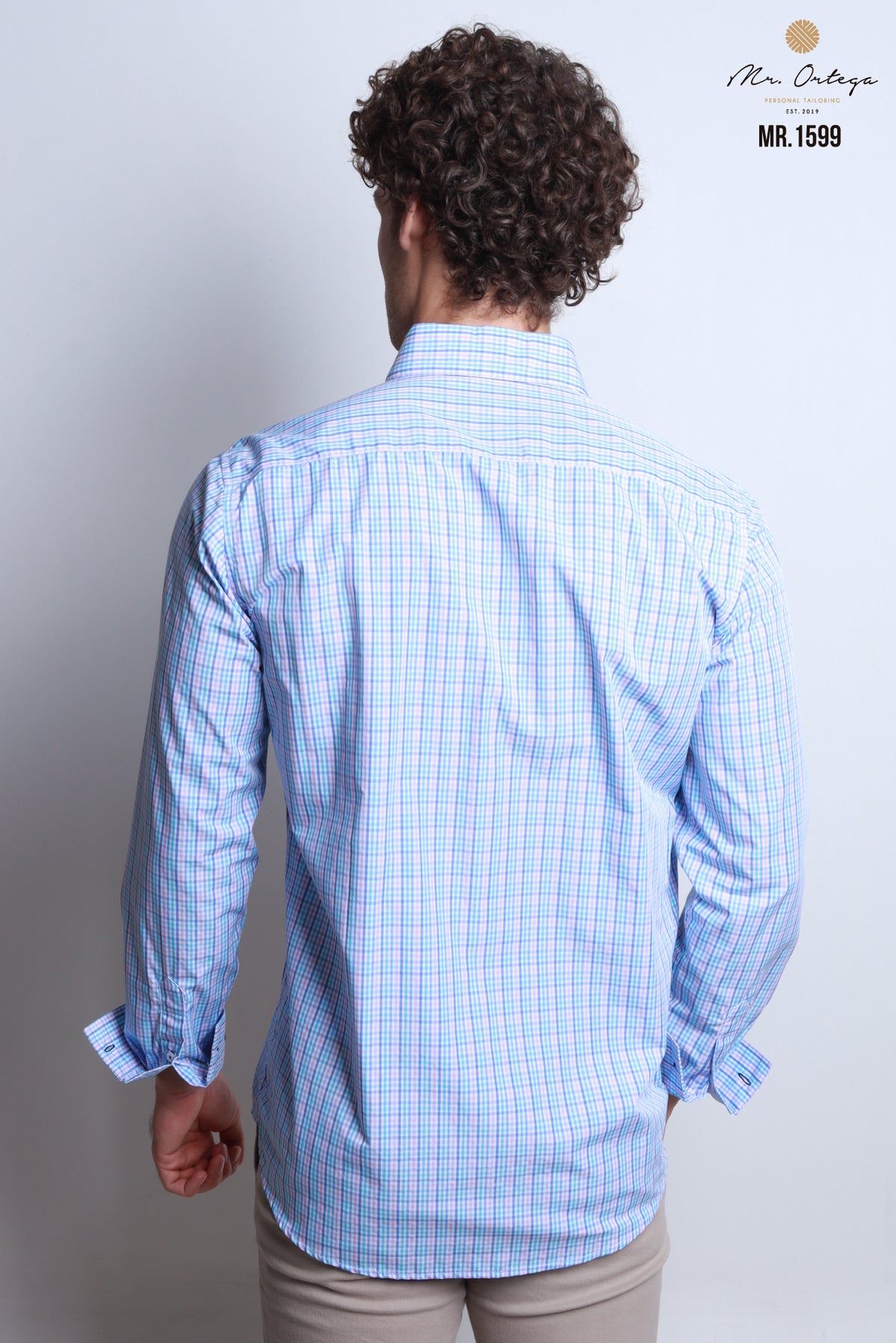 CAMISA CUADROS AZUL, VERDE Y ROSA MANGA LARGA