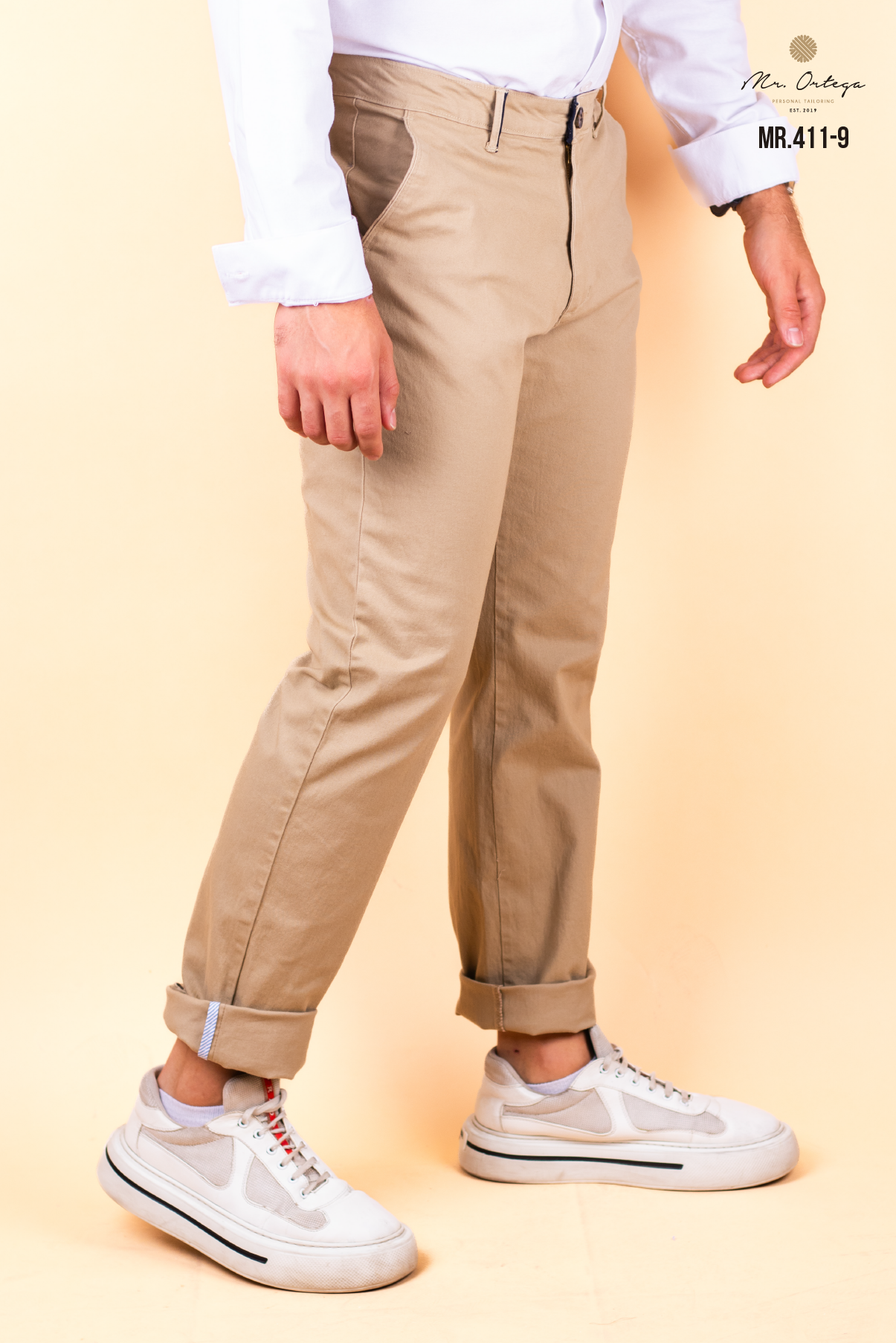 PANTALON DE GABARDINA BEIGE CAMEL