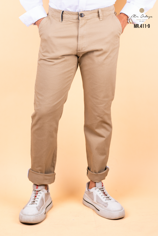 PANTALON DE GABARDINA BEIGE CAMEL