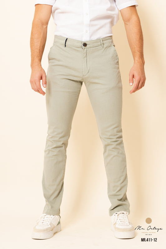 PANTALON DE GABARDINA PISTACHE
