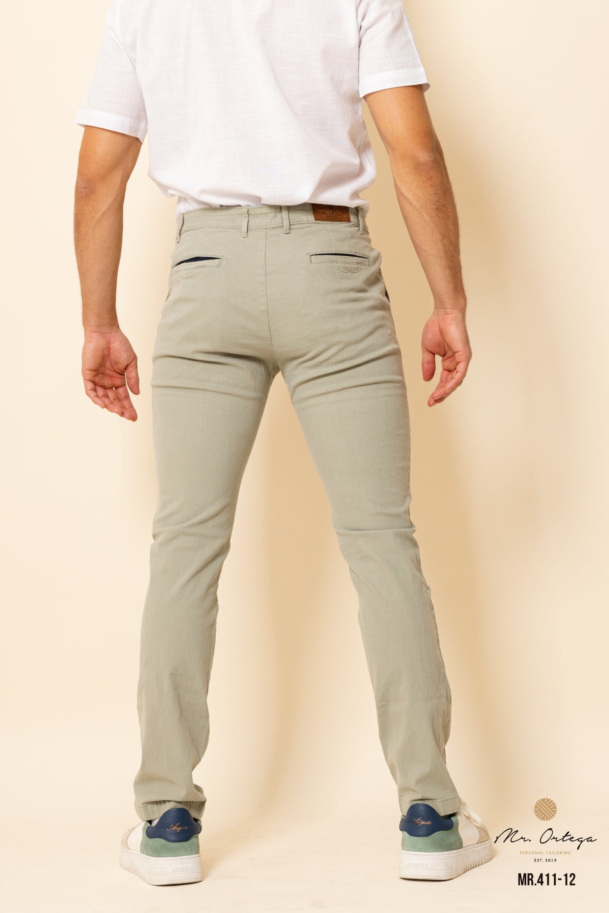 PANTALON DE GABARDINA PISTACHE