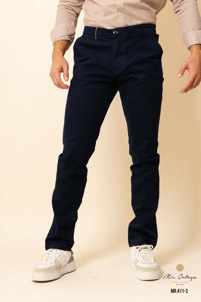 PANTALON DE GABARDINA AZUL MARINO