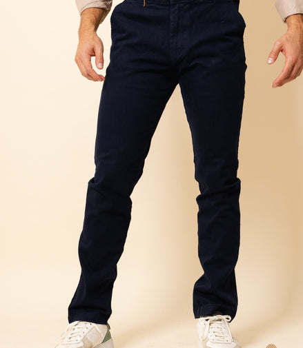 PANTALON DE GABARDINA AZUL MARINO