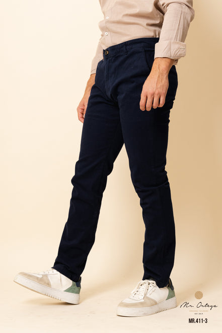 PANTALON DE GABARDINA AZUL MARINO