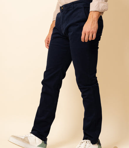 PANTALON DE GABARDINA AZUL MARINO