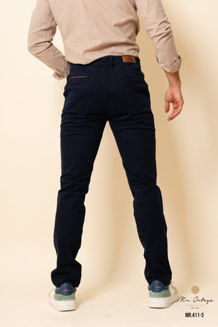 PANTALON DE GABARDINA AZUL MARINO