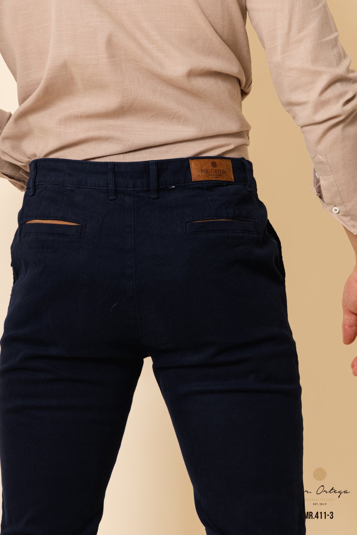 PANTALON DE GABARDINA AZUL MARINO