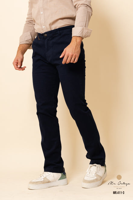 PANTALON DE GABARDINA AZUL MARINO