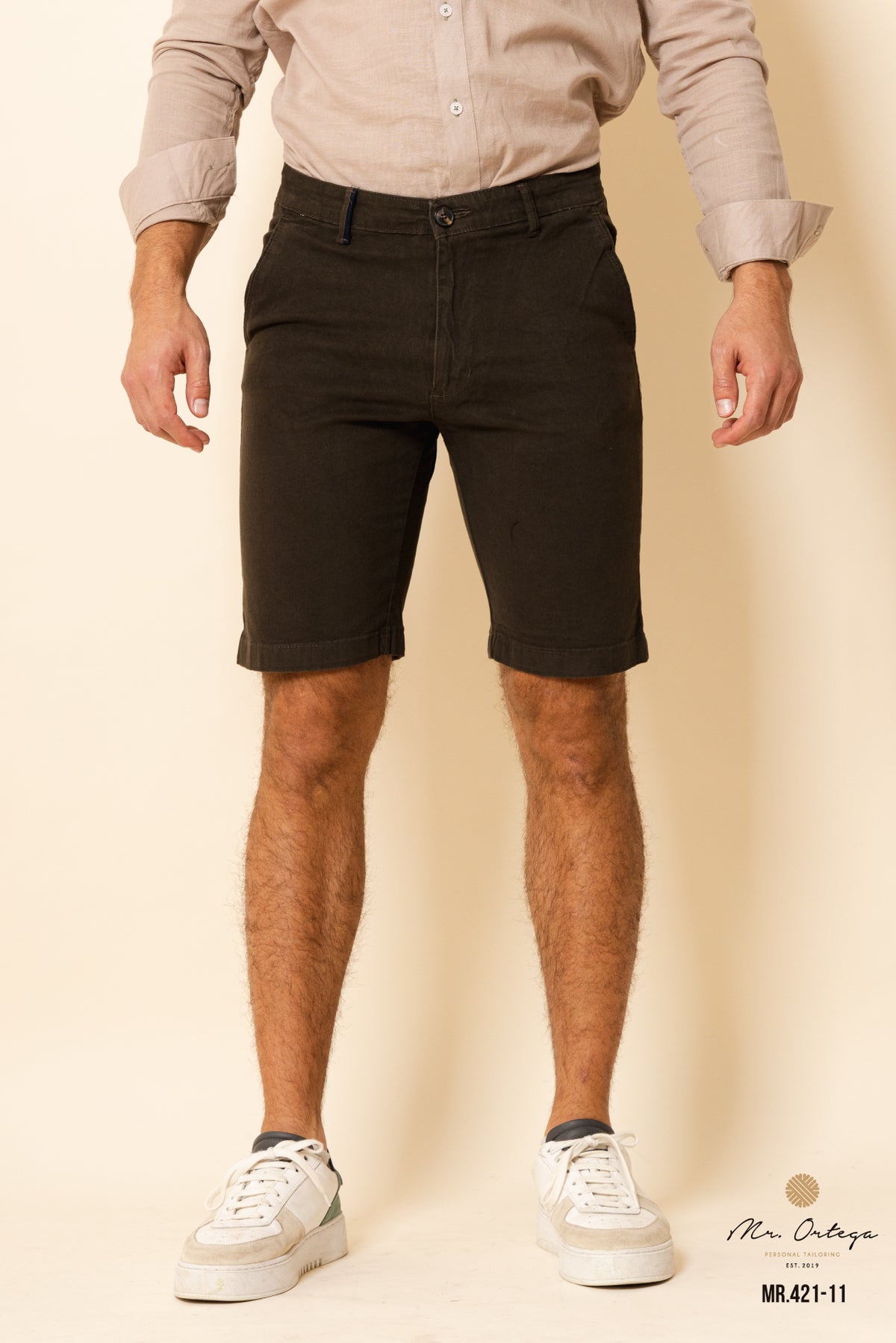 BERMUDA GABARDINA OLIVO