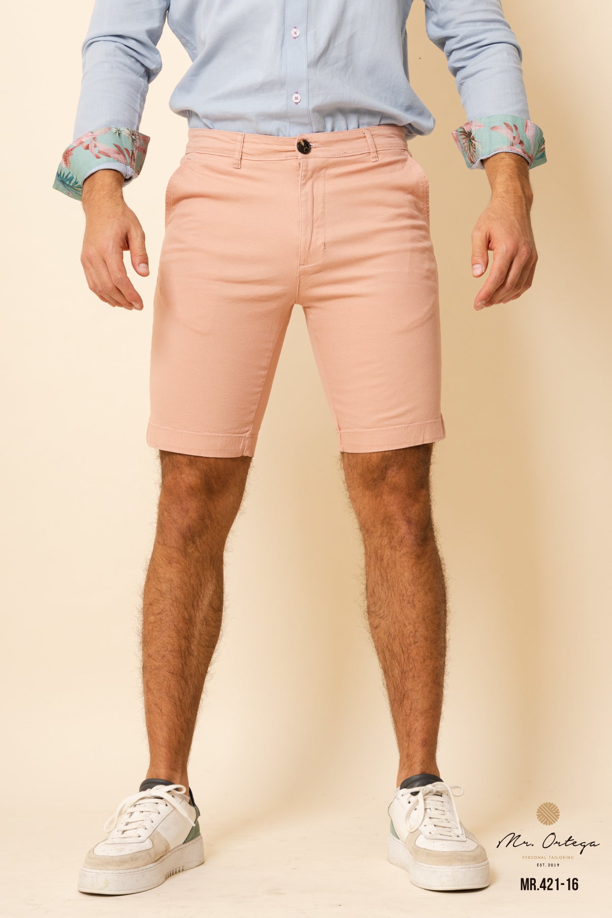 BERMUDA DE GABARDINA ROSA