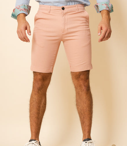 BERMUDA DE GABARDINA ROSA