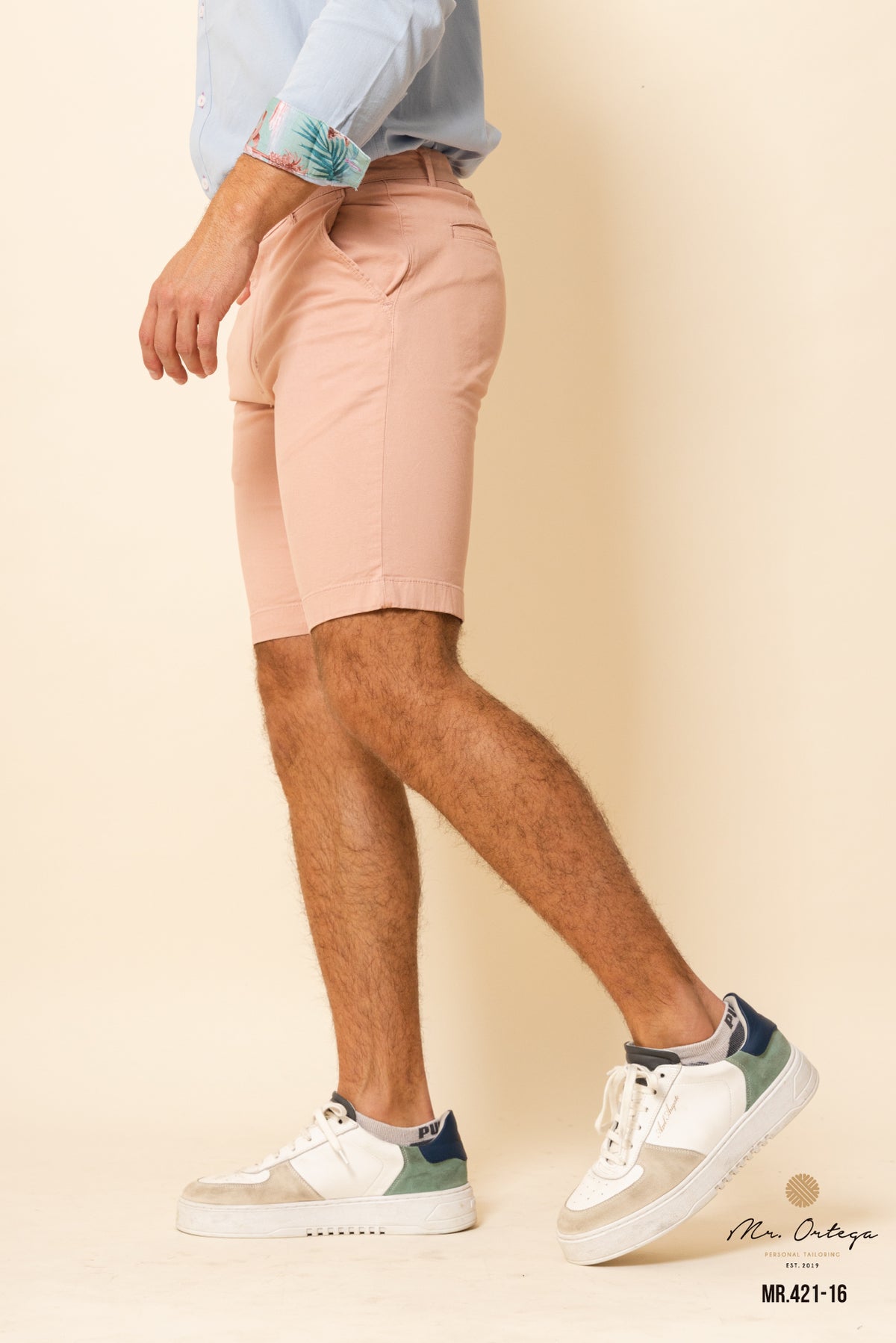 BERMUDA DE GABARDINA ROSA