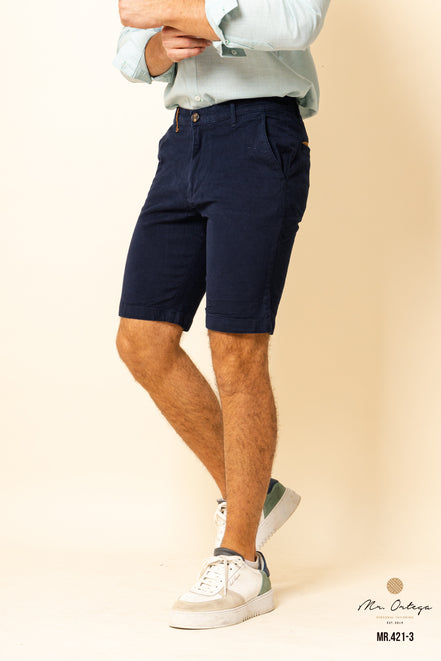BERMUDA DE GABARDINA AZUL MARINO