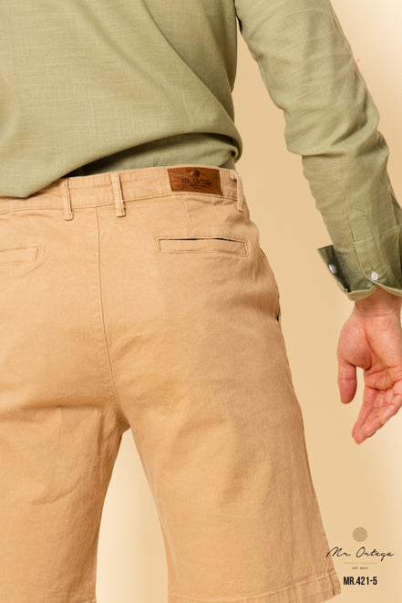 BERMUDA DE GABARDINA BEIGE
