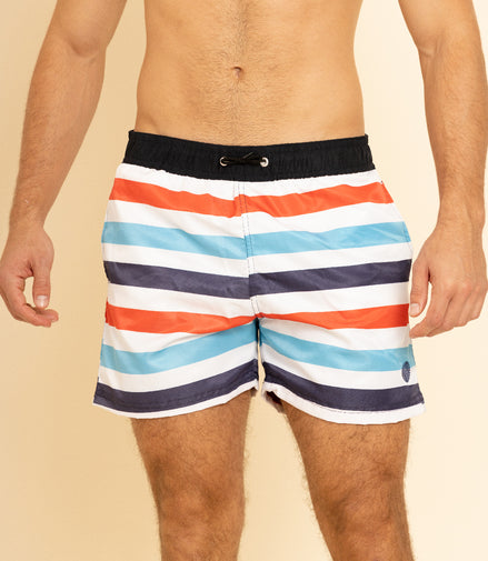 Traje De Baño Rayas Rojo, Azul y Blanco