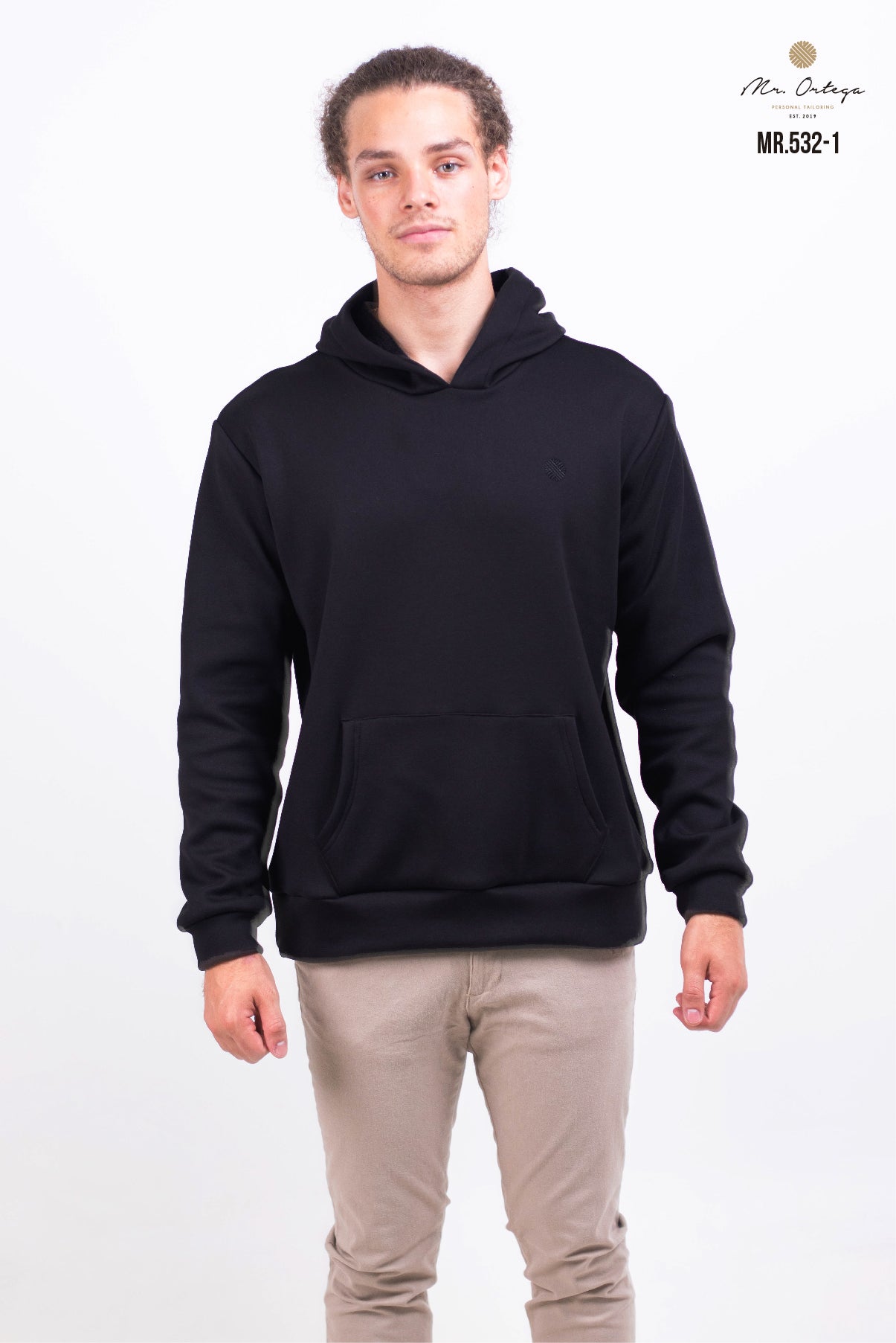 SUDADERA ALGODÓN NEGRA MANGA LARGA