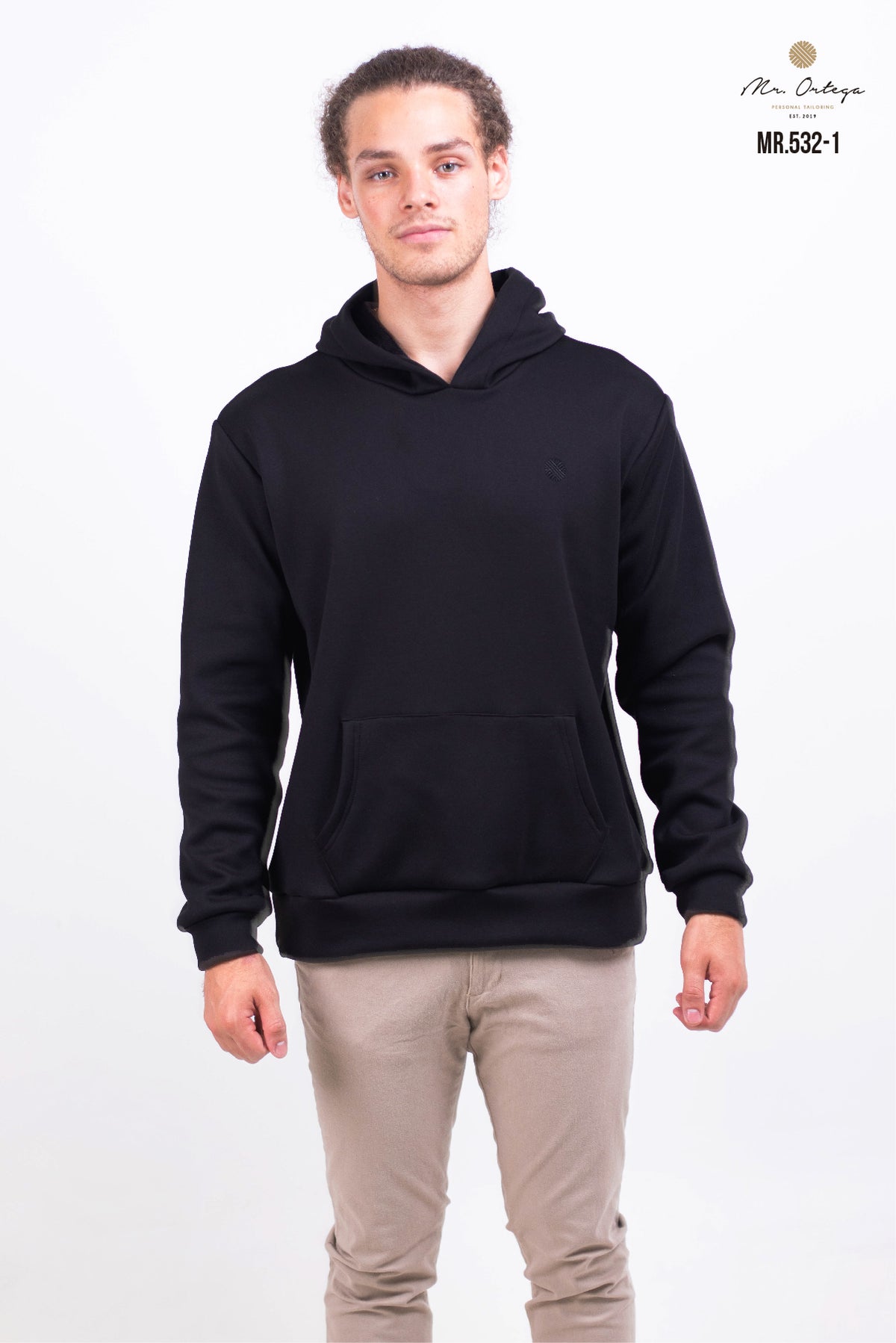 SUDADERA ALGODÓN NEGRA MANGA LARGA