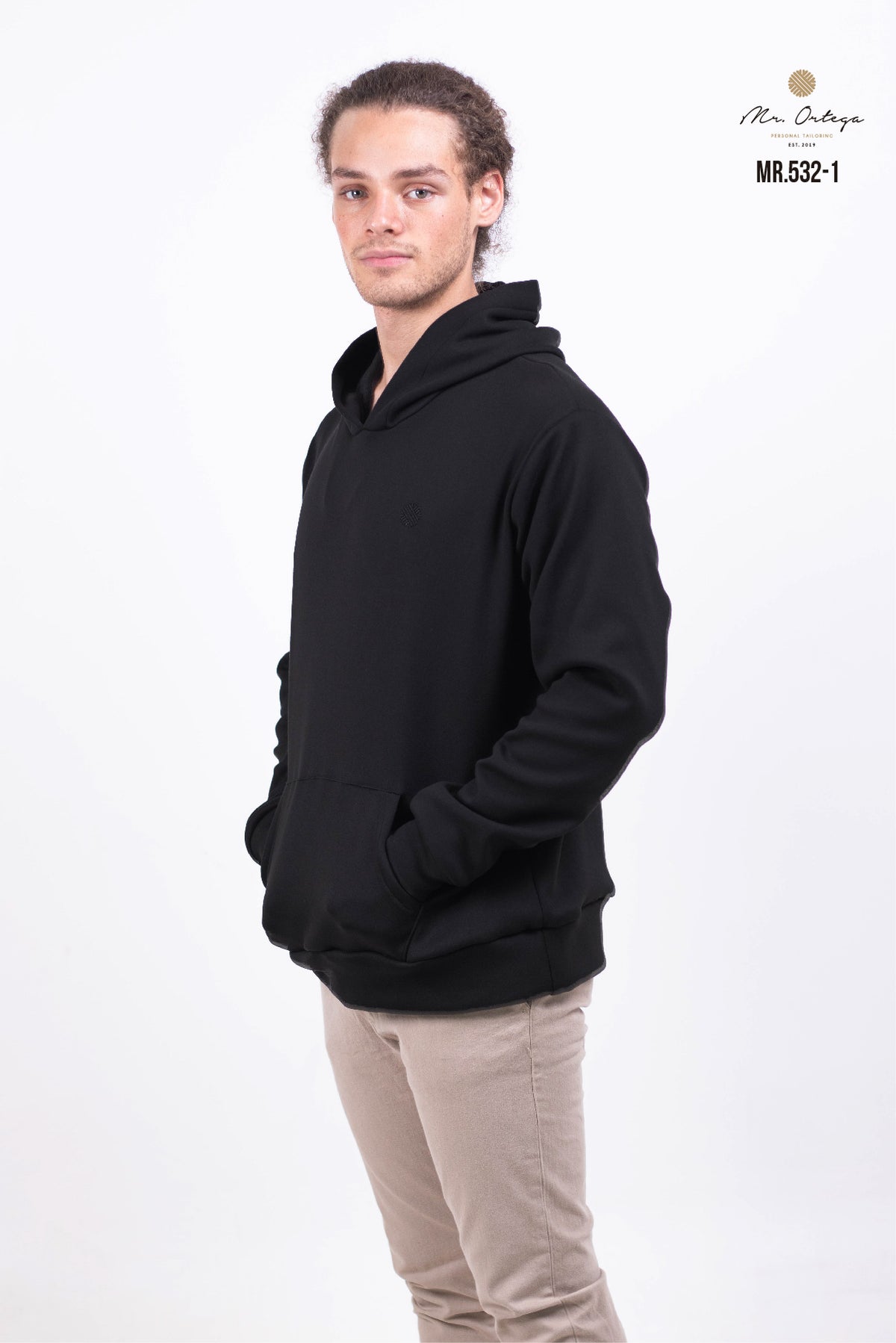 SUDADERA ALGODÓN NEGRA MANGA LARGA