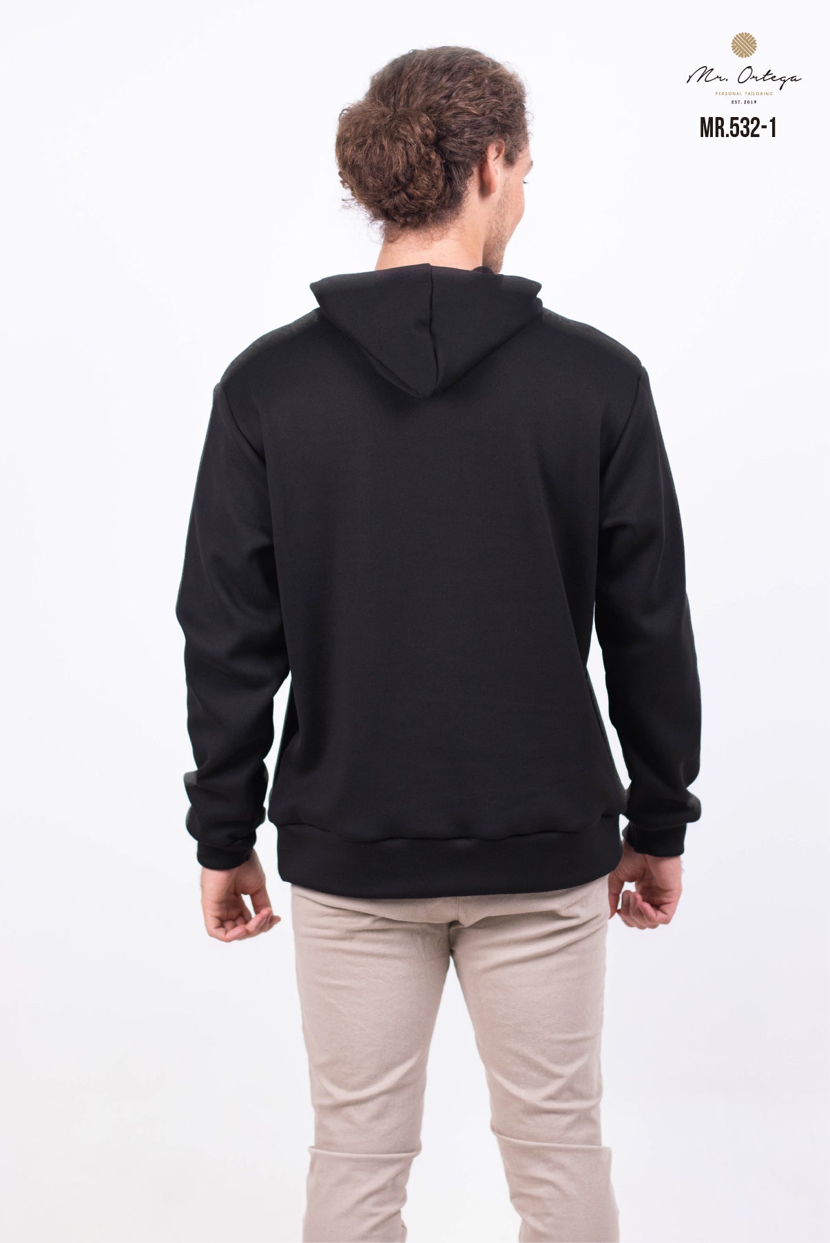 SUDADERA ALGODÓN NEGRA MANGA LARGA