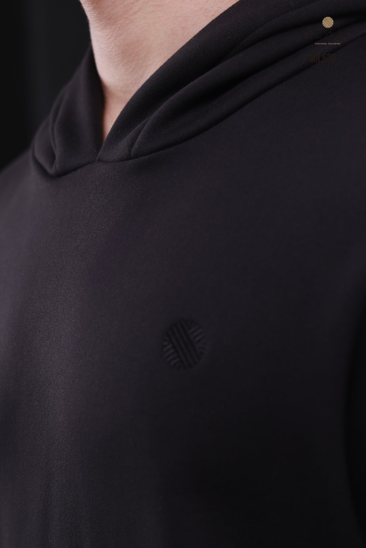 SUDADERA ALGODÓN NEGRA MANGA LARGA